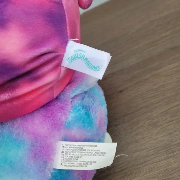 Lot Of 2 Squishmallows Original Hot Pink + Cat Kellytoy  Purple Blue - Picture 4 of 5